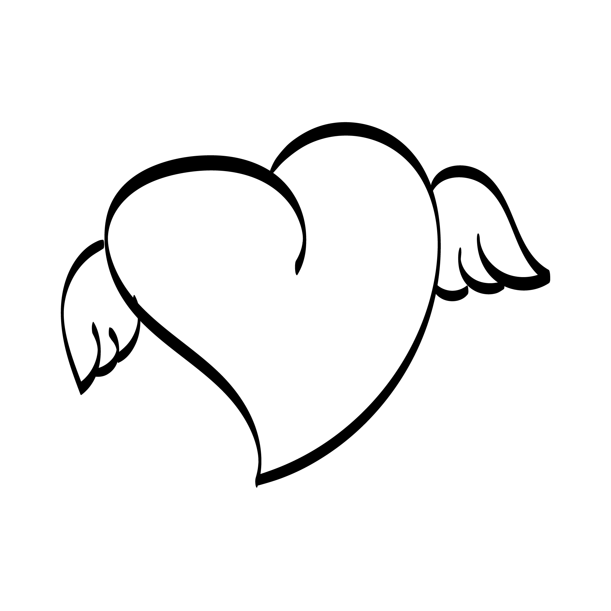 Heart with Wings Hand Drawn preview image.