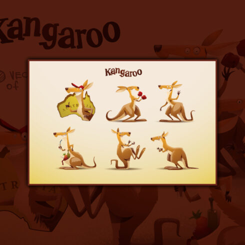Kangaroo bundle, vector.