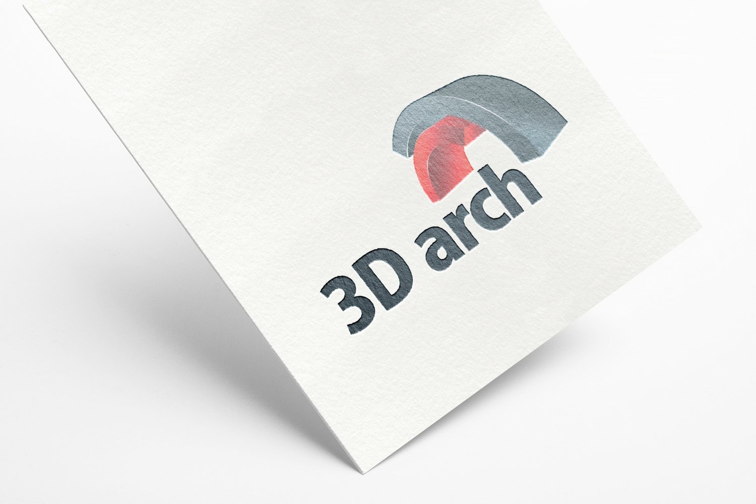 3D Arch mockup on the white paper project.