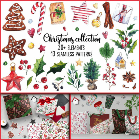 Watercolor Christmas Collection.