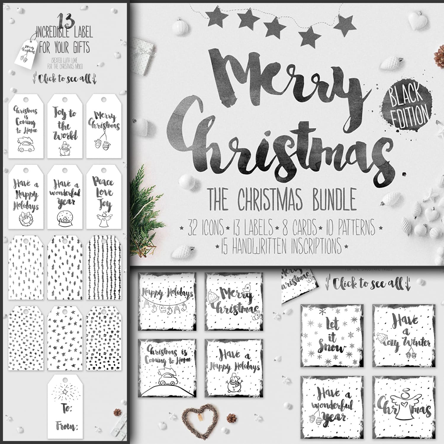 Christmas Bundle Hand-Drawing Icons Cover.