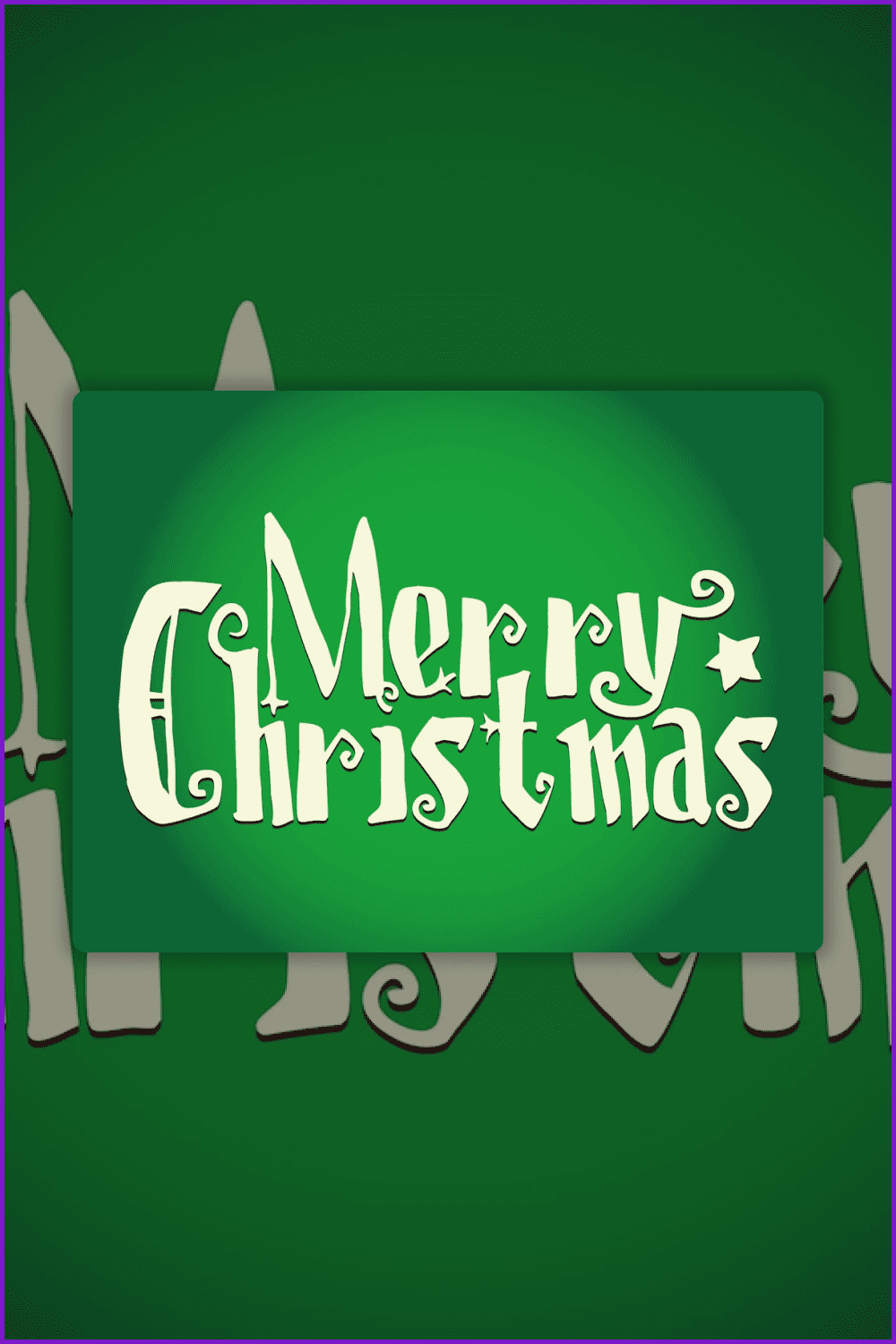 White text Merry Christmas in Grinch style on green background.