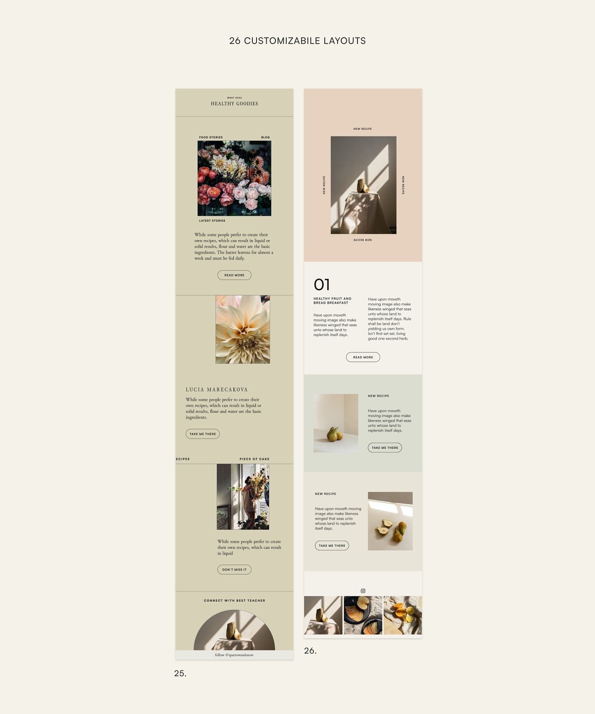 Set of images of adorable email design templates.