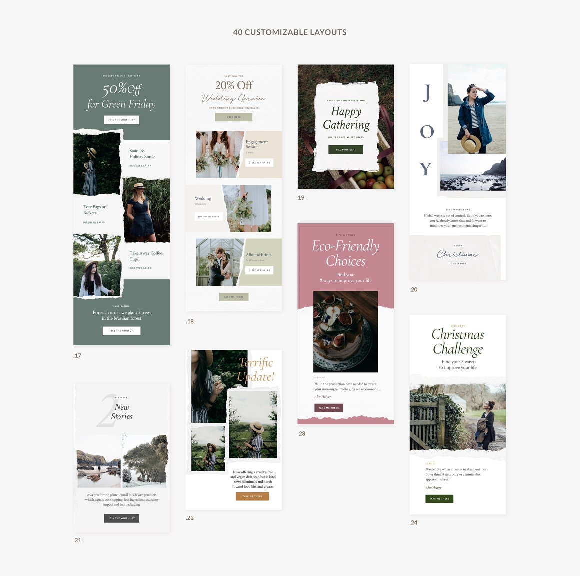 An image pack of gorgeous email design templates.