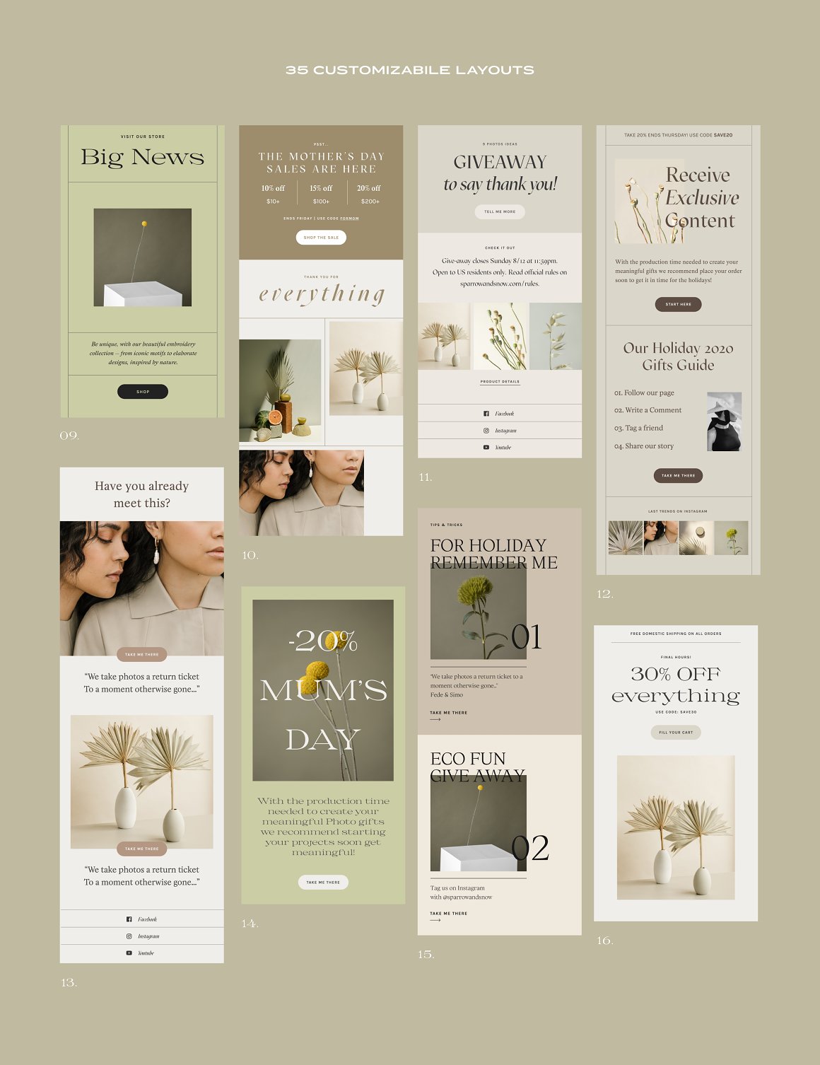 A selection of images of beautiful email design templates.