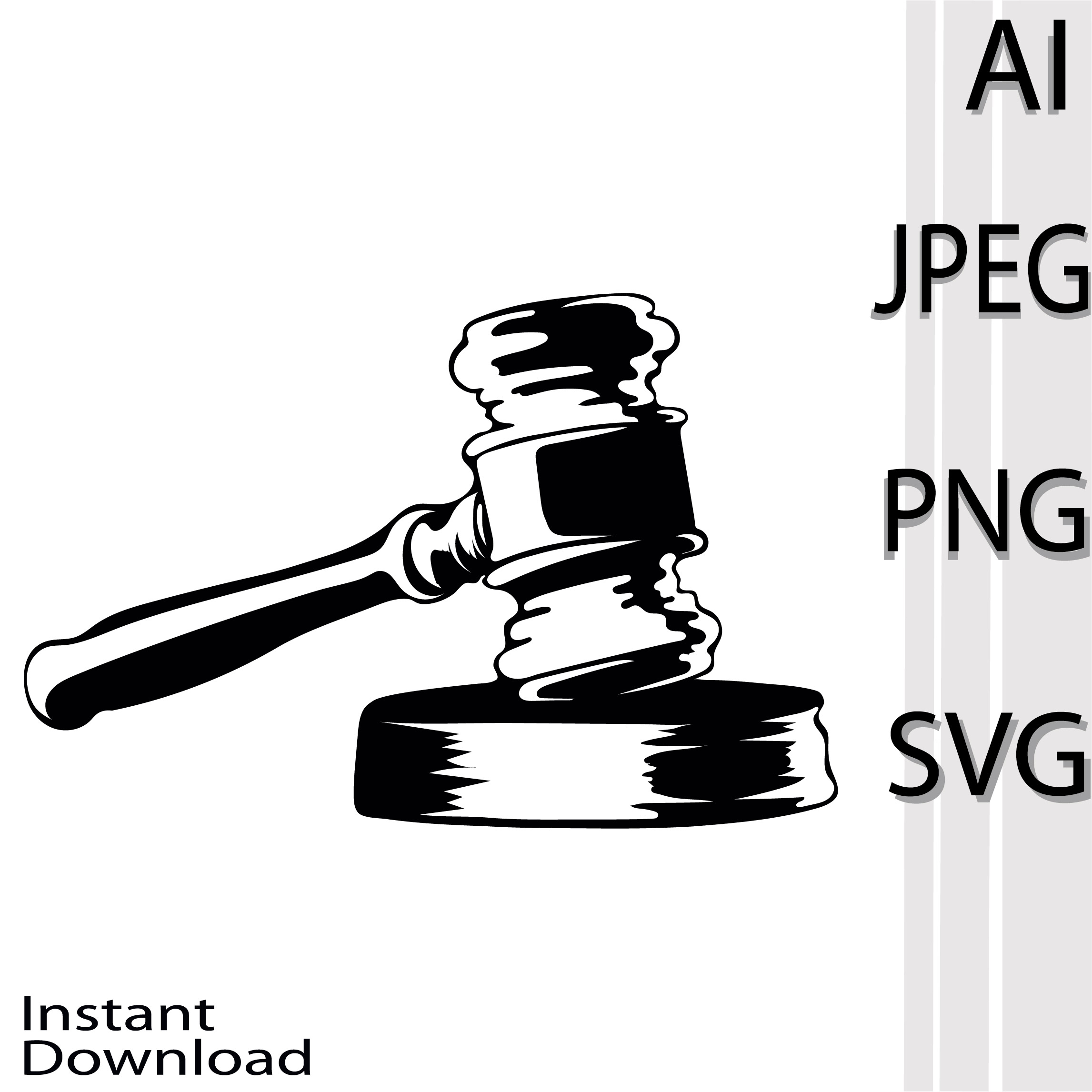 Judge's Gavel SVG pinterest image.