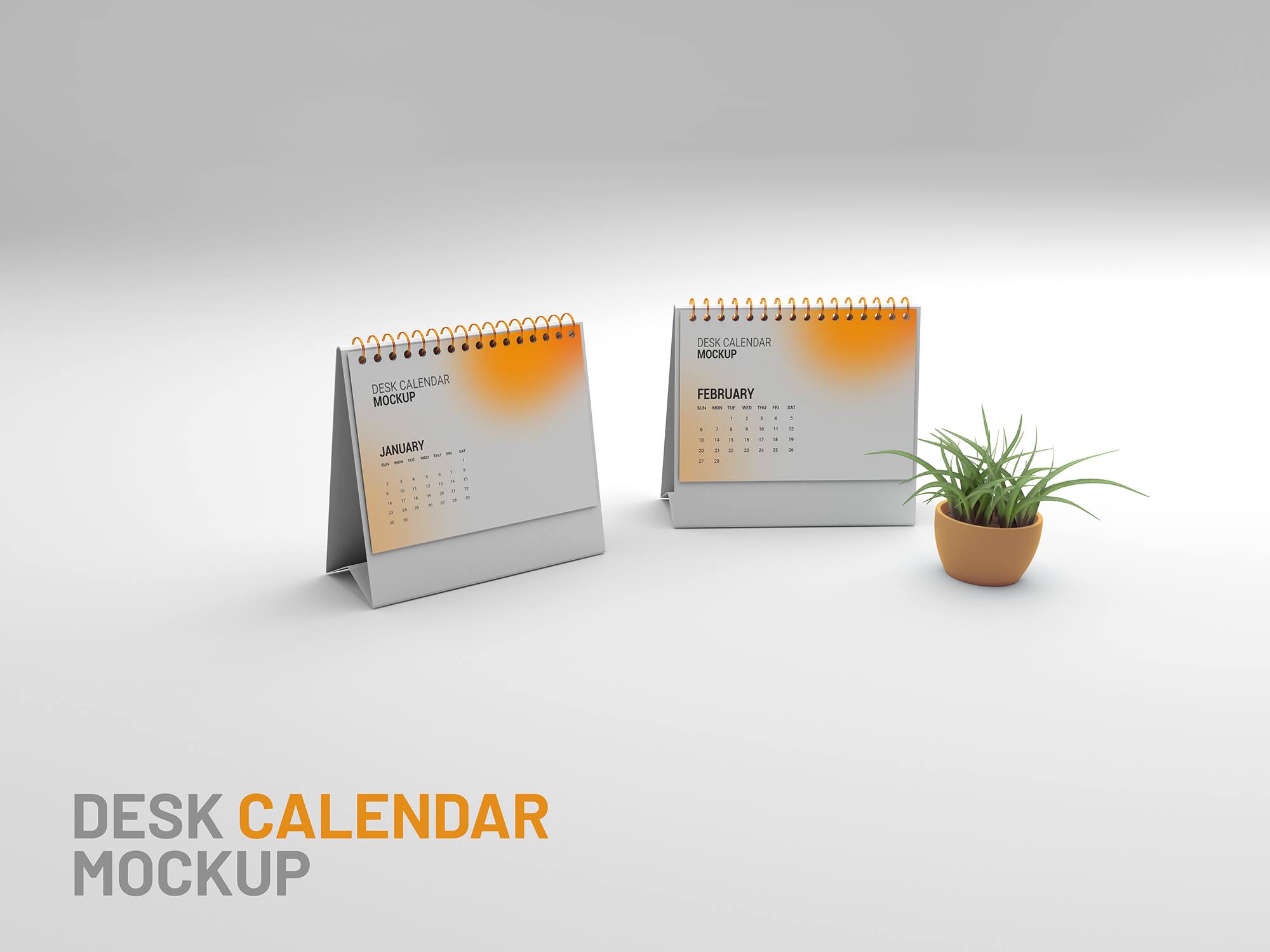 7 Desk Calendar PSD Mockup, changeable colors.