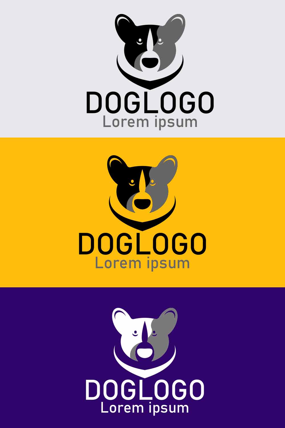 Modern Dog Logo Design pinterest image.