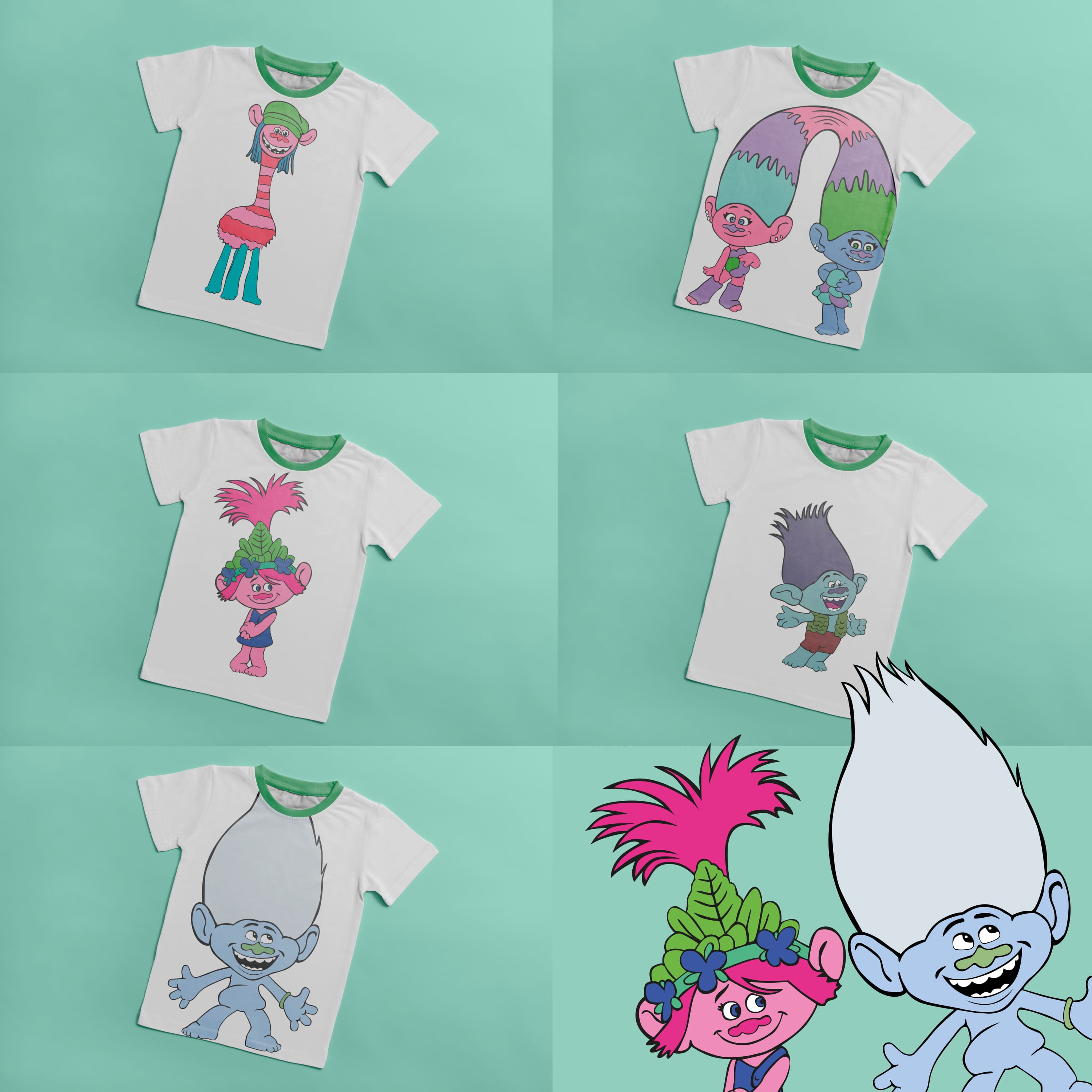Preview 5 Colored Troll T-shirt Designs Svg Cover.