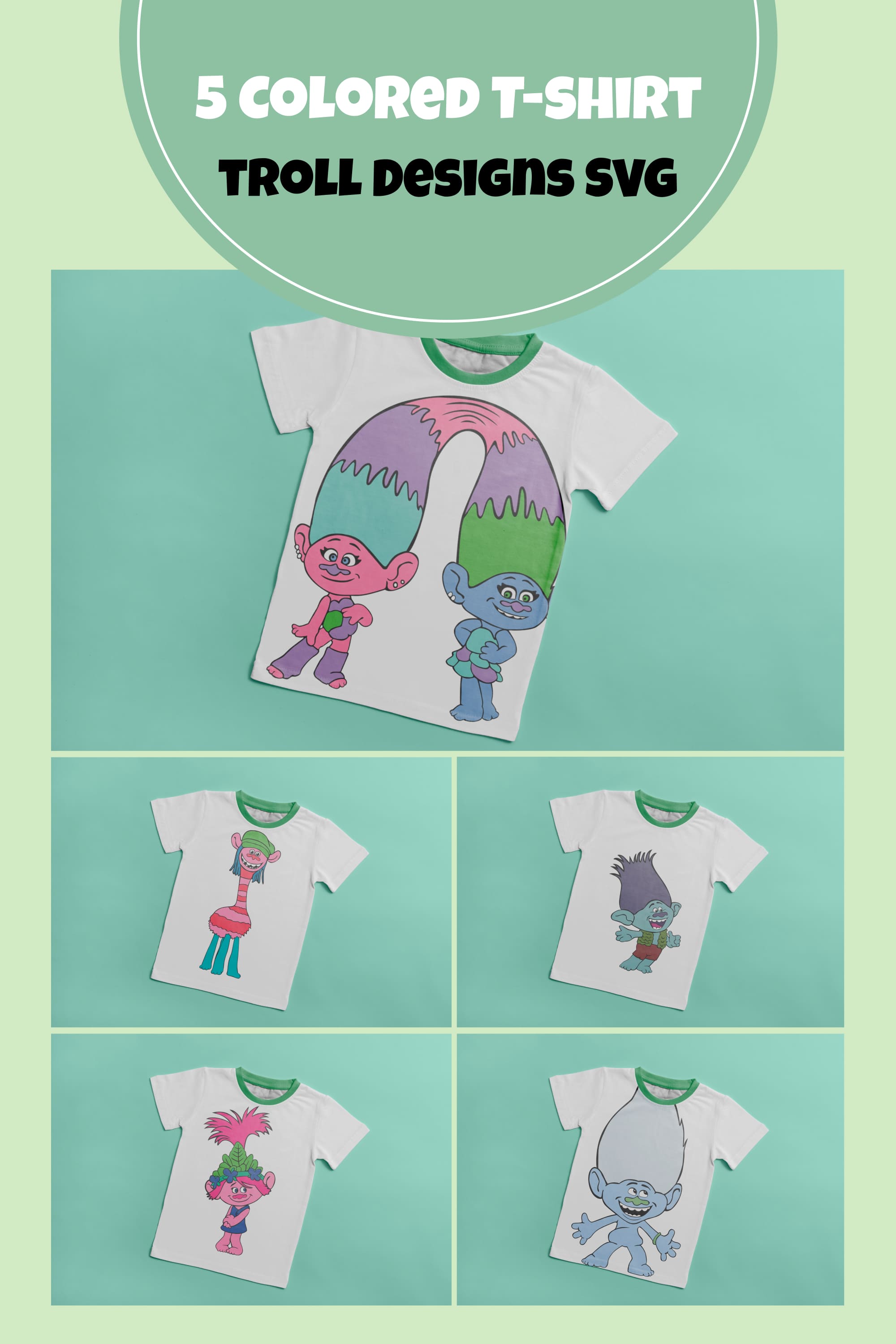 5 Colored Troll T-shirt Designs Svg - Pinterest.