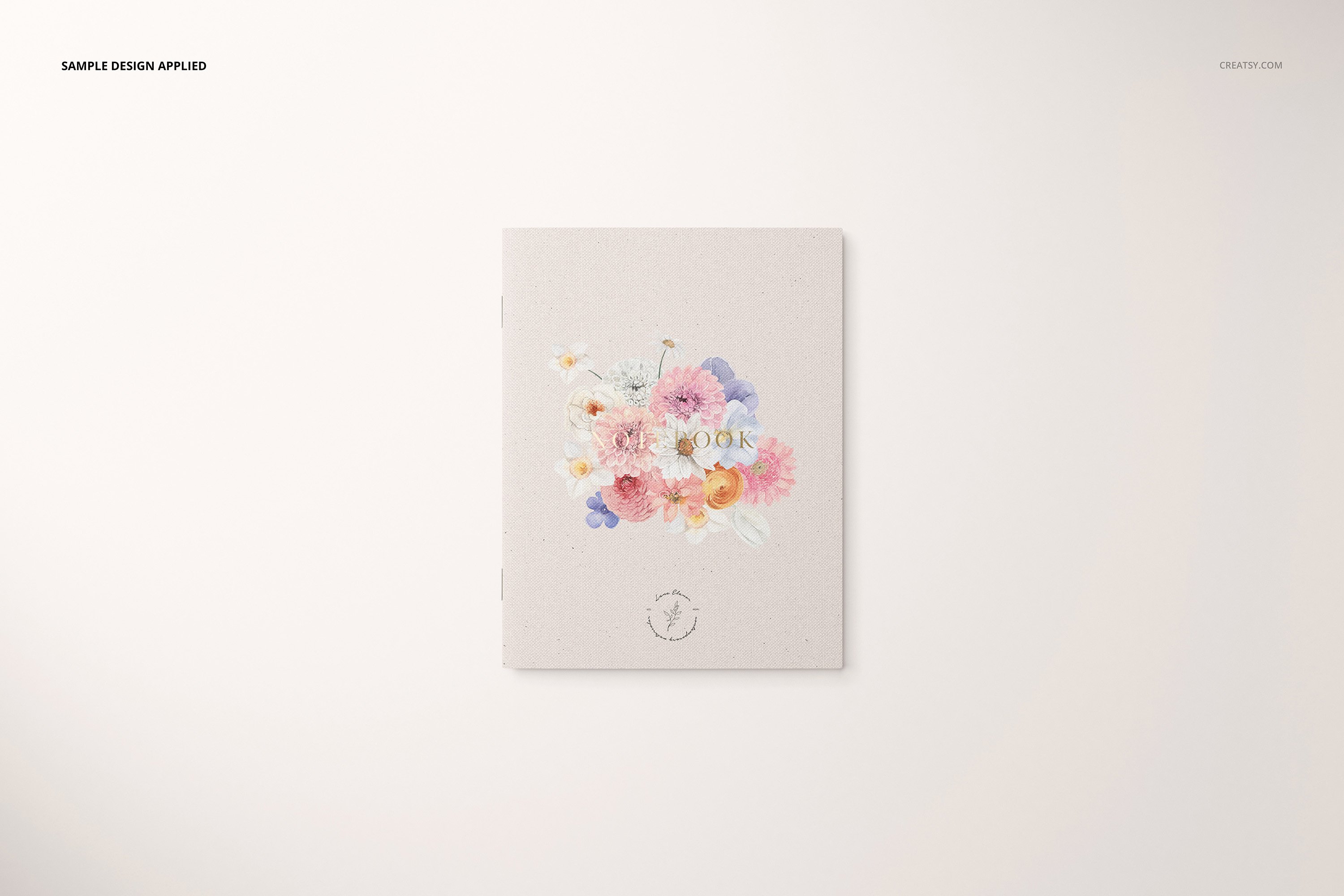 Minimalistic white card with the flowers.