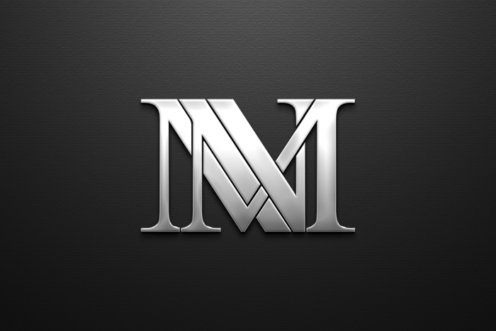 NM Mono Logo Design with dark background.