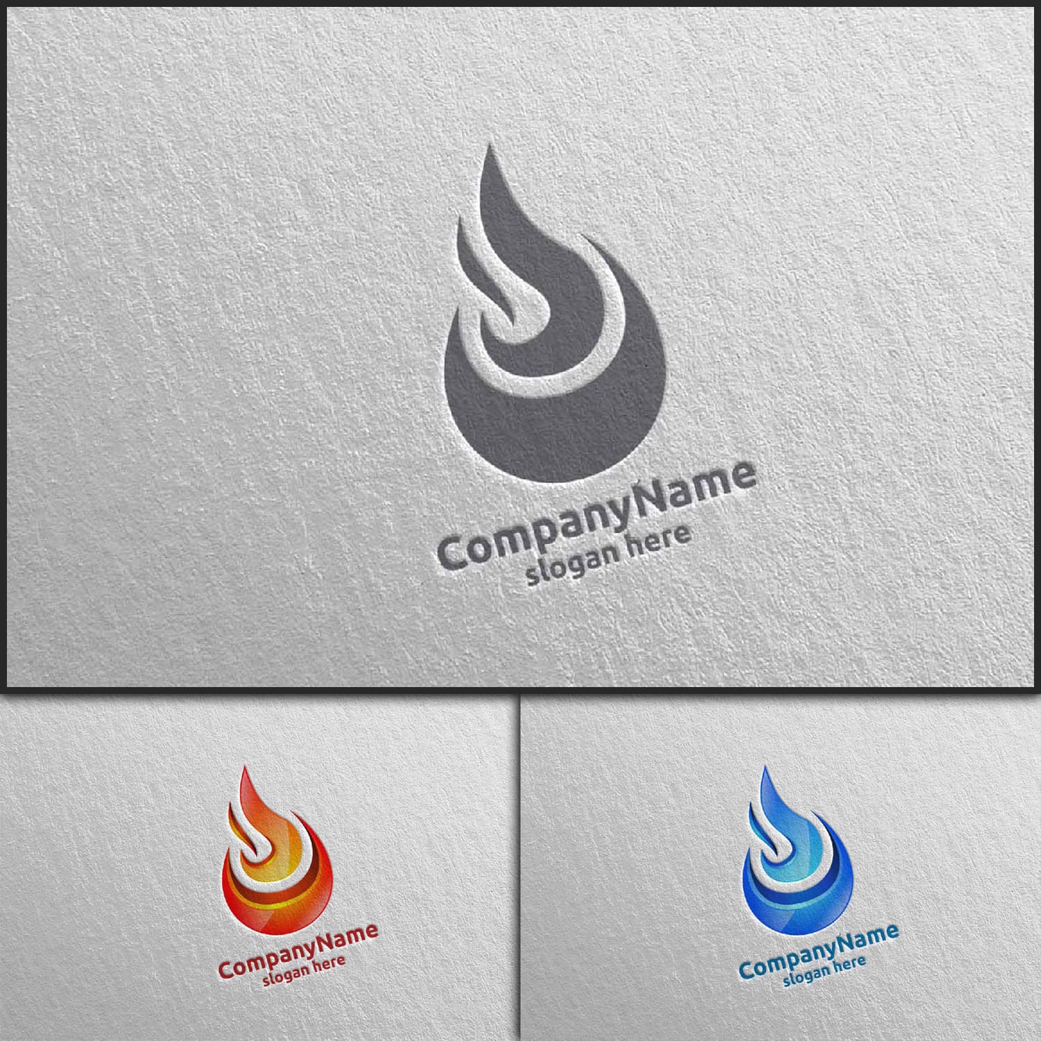 3D Fire Flame Element Logo Design - main image preview.