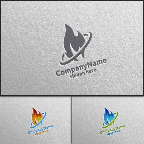 3D Fire Flame Element Logo Design 2.