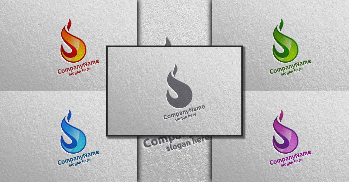 3D Fire Flame Element Logo Design 6 - Facebook.