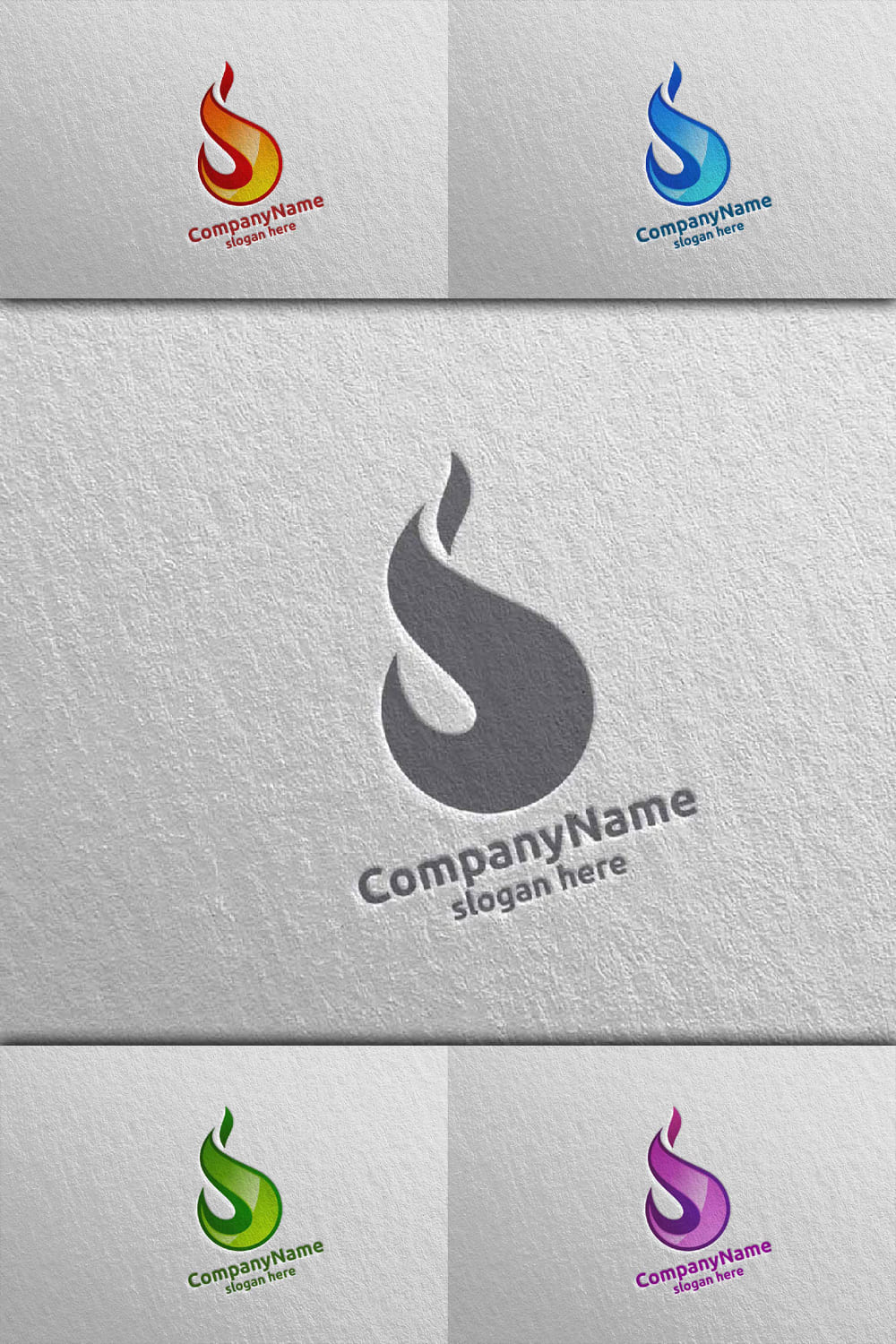 3D Fire Flame Element Logo Design 6 - Pinterest.