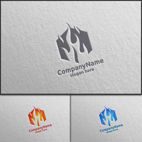 3D Fire Flame Element Logo Design 9.