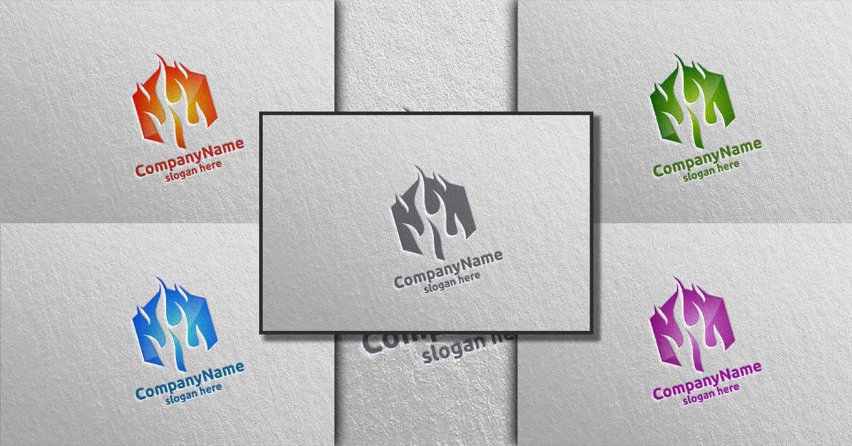 3D Fire Flame Element Logo Design 9 - Facebook.