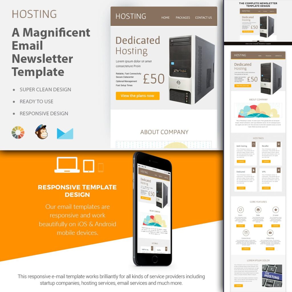 Hosting-Responsive Email Template – MasterBundles