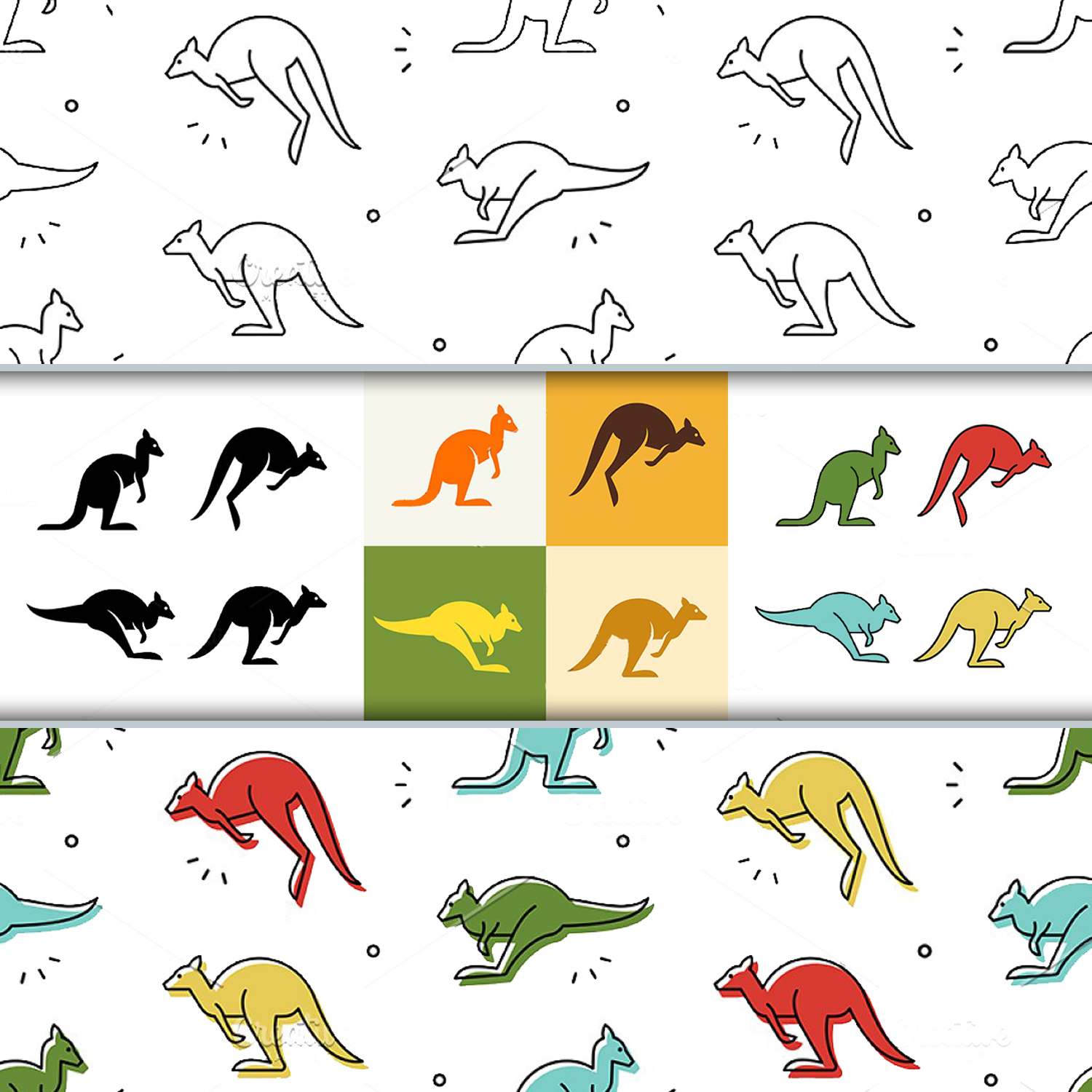 Kangaroo Set + pattern.