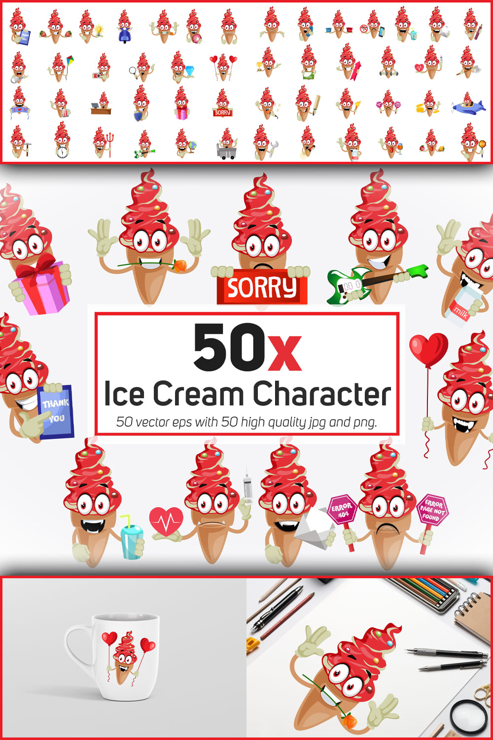 541783 50x ice cream character collection illustration pinterest 1000 1500 732