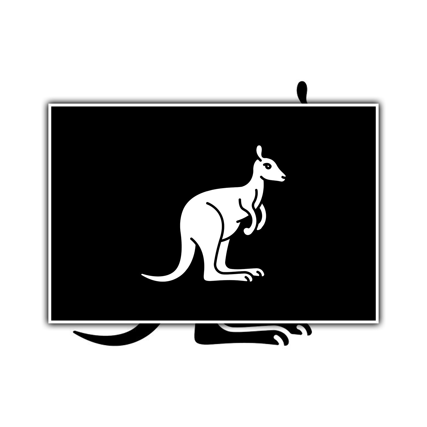 Kangaroo black glyph icon.