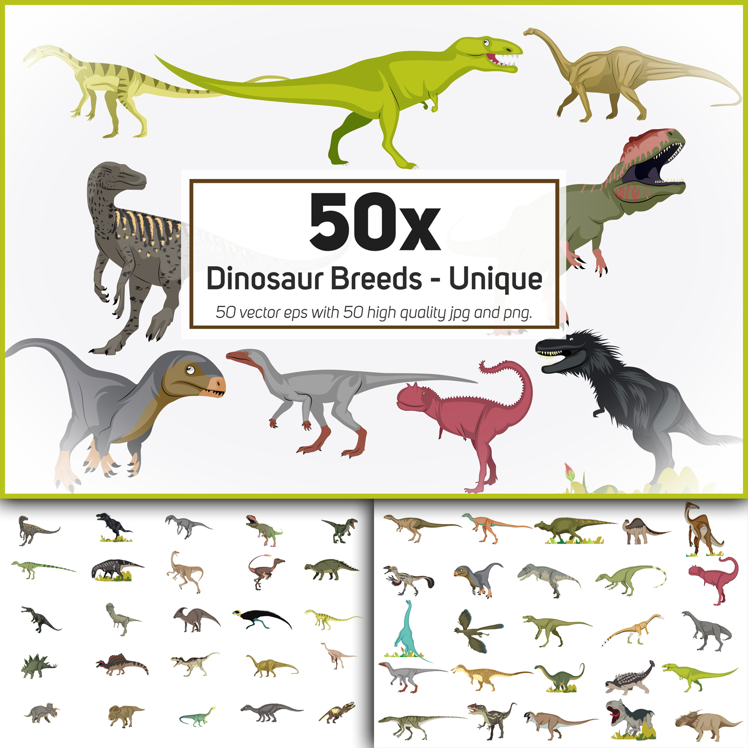 50x Dinosaur Breeds - Unique High Quality Design collection.