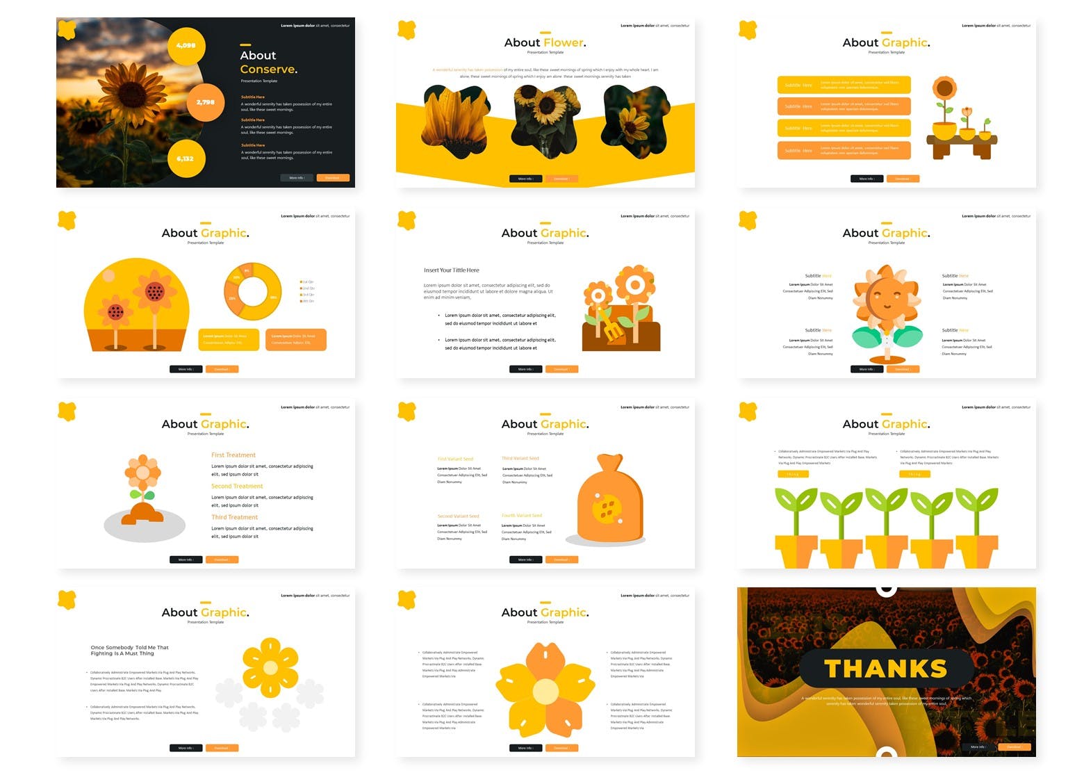 Modern presentation template in yellow color.