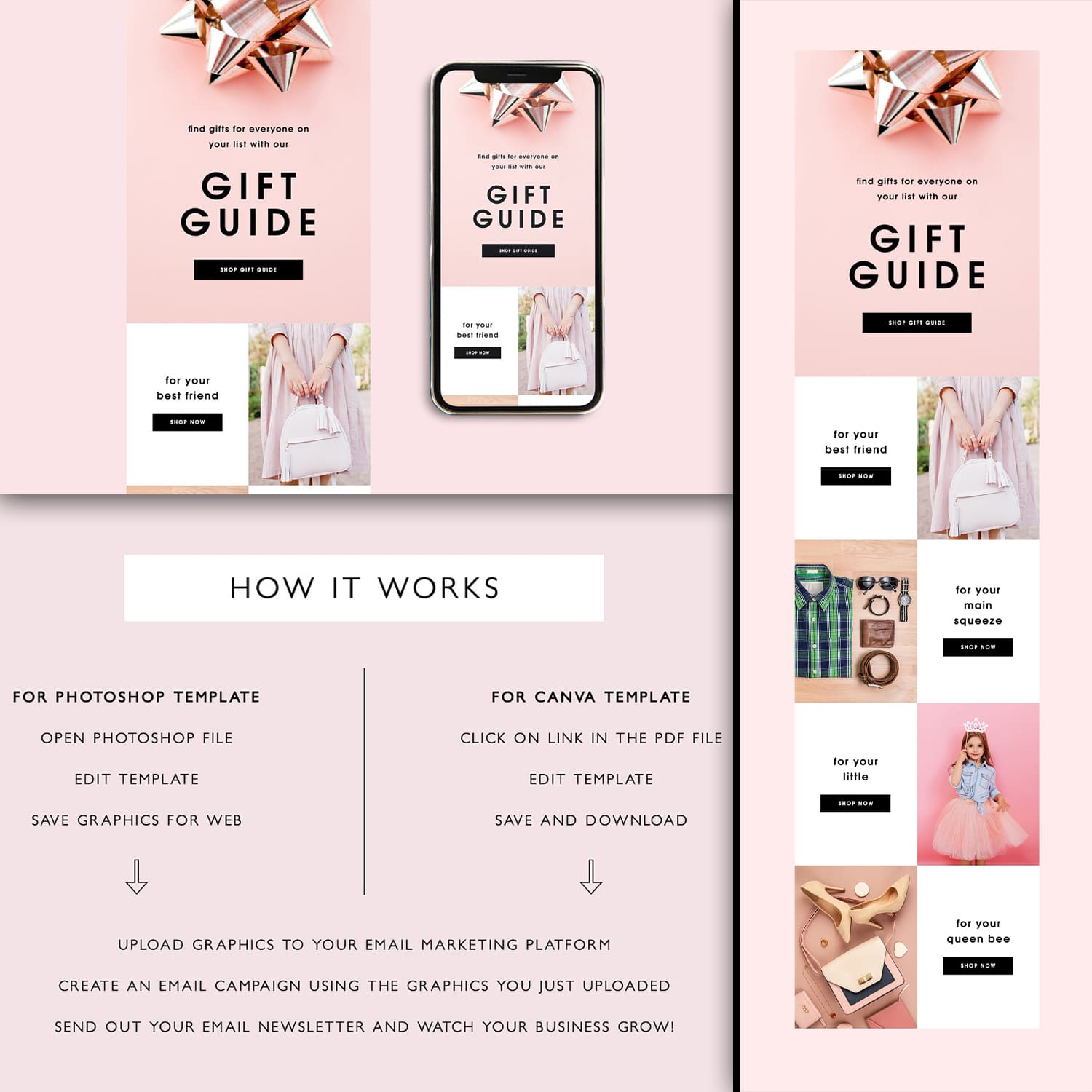Holiday Gift Guide Email Template Cover.