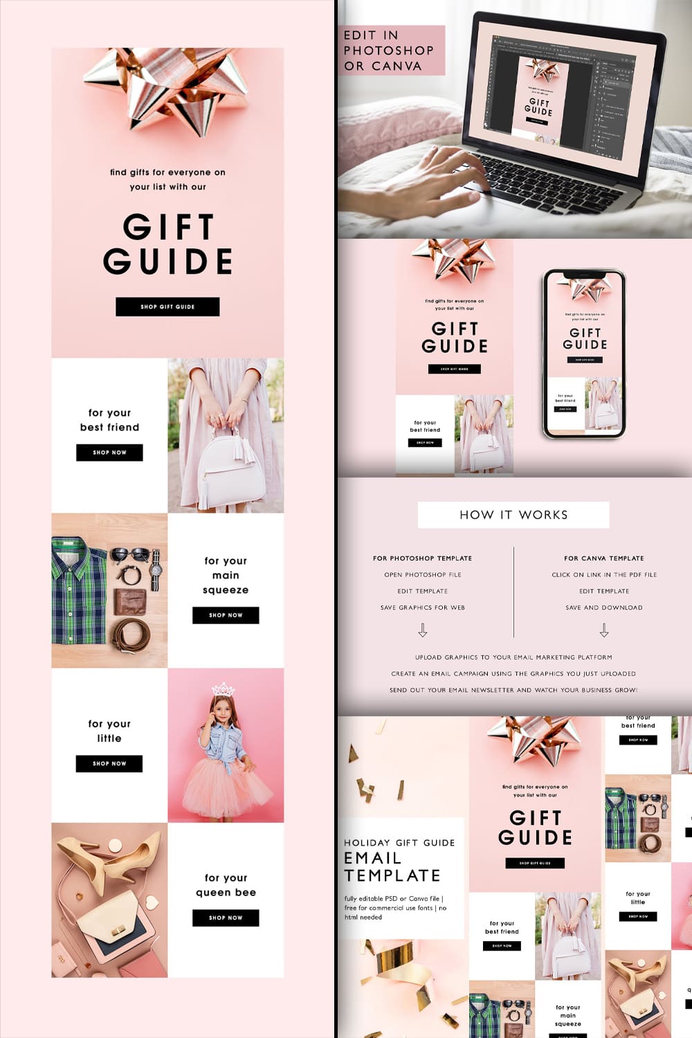 Holiday Gift Guide Email Template - Pinterest.