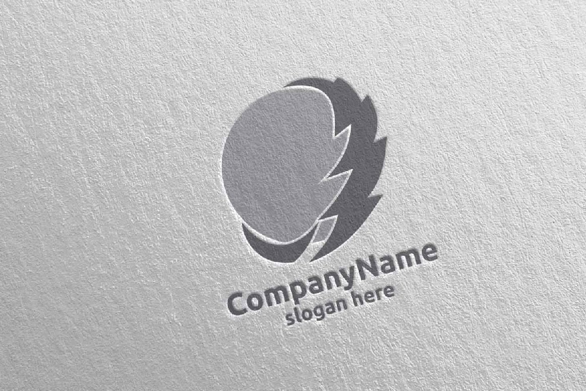A gray 3D electric lightning logo energy and thunder and gray lettering "CompanyName slogan here" on a gray background.