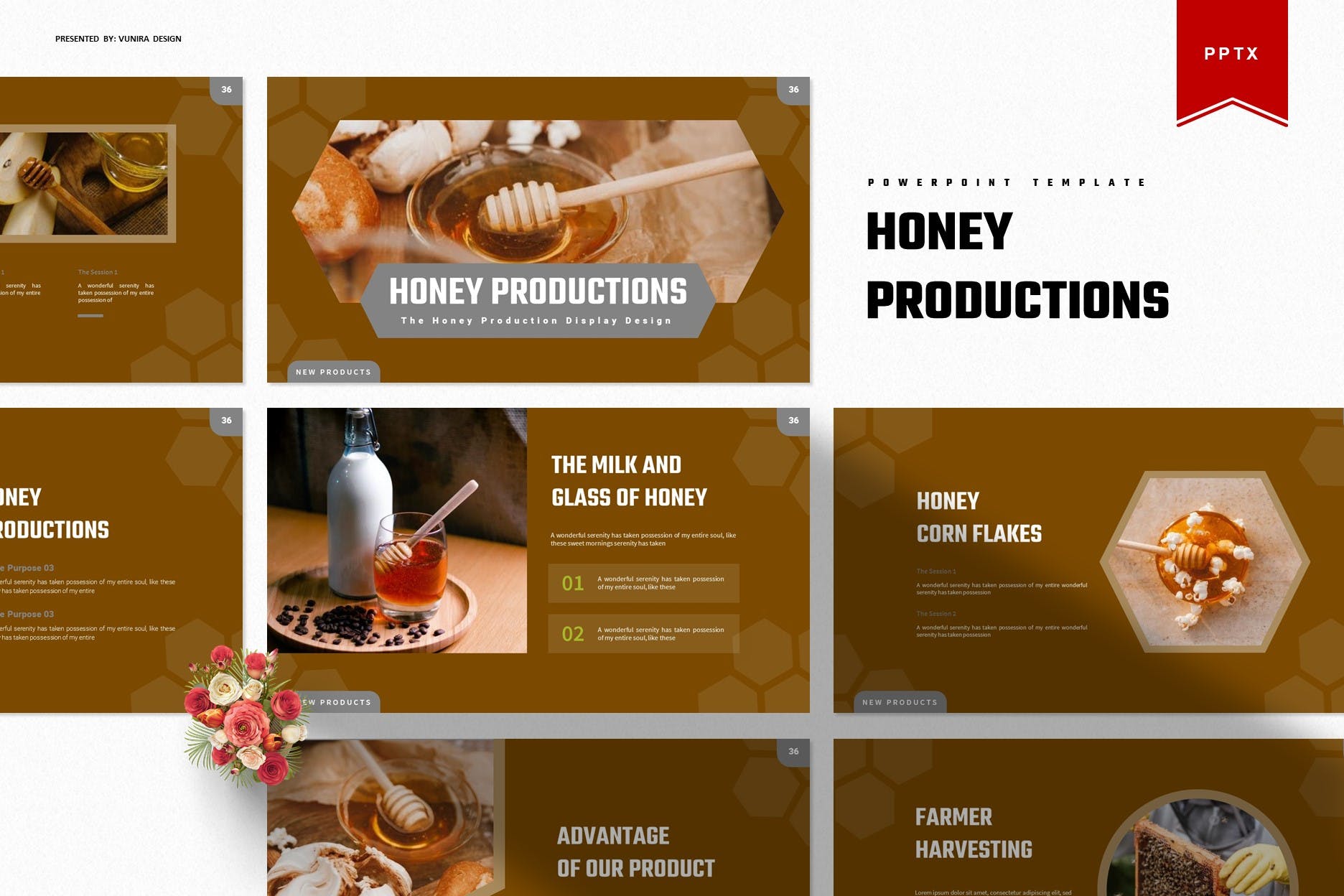 Cover image of Honey Productions | Powerpoint Template.