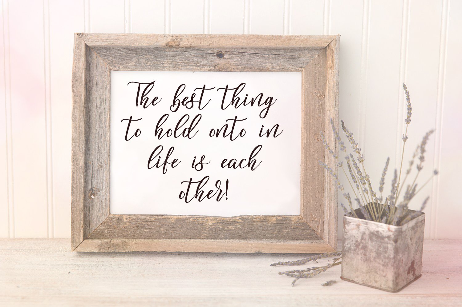Classic wooden frame with the some phrase.