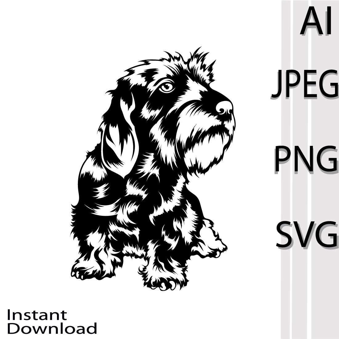 Wirehaired Dachshund Dog SVG main cover.
