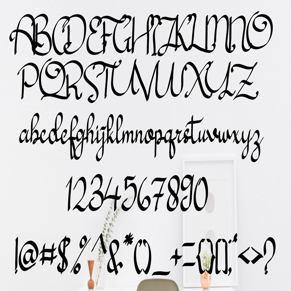 Axtaja Elang Font alphabet and punctuation preview.