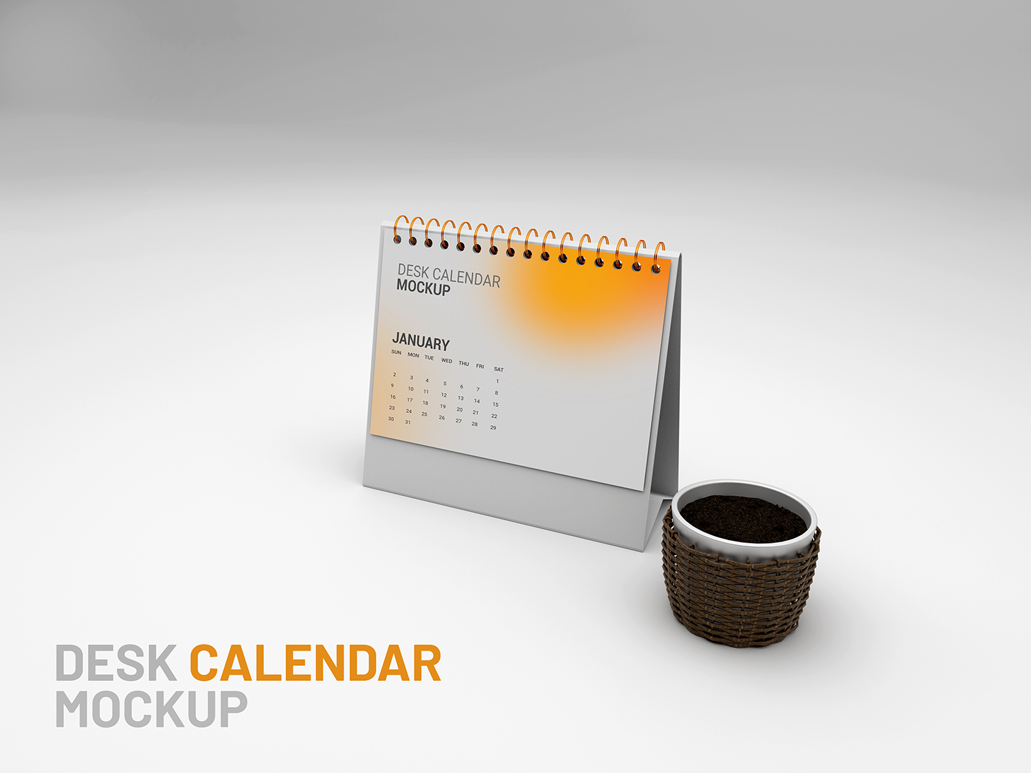 7 Desk Calendar PSD Mockup, well organized layers.