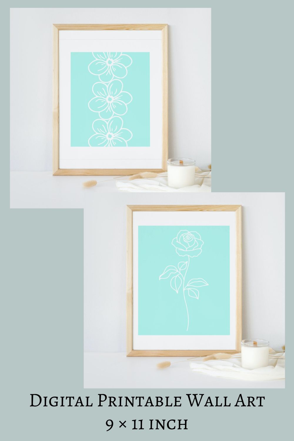 Home Decor Printable Wall Art Set pinterest image.