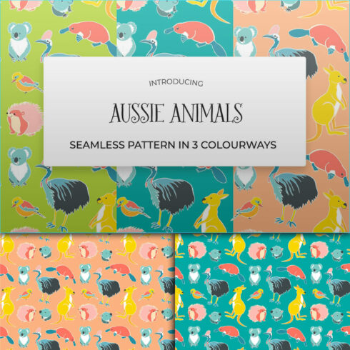 Aussie Animals Seamless Pattern.