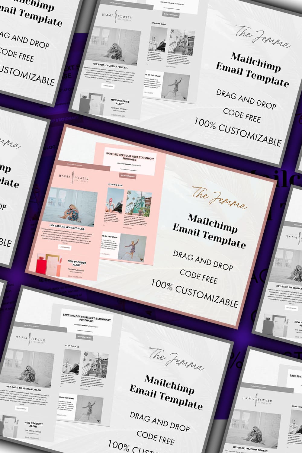 Jemma Mailchimp Email Template - Pinterest.