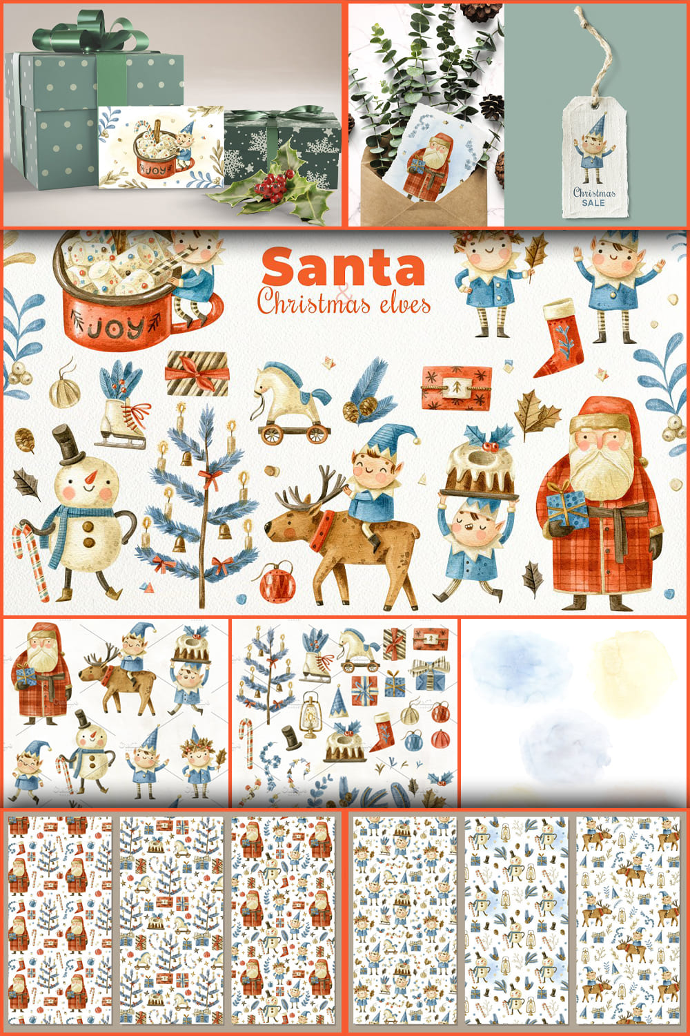 Santa Claus And Cute Elves - Pinterest.