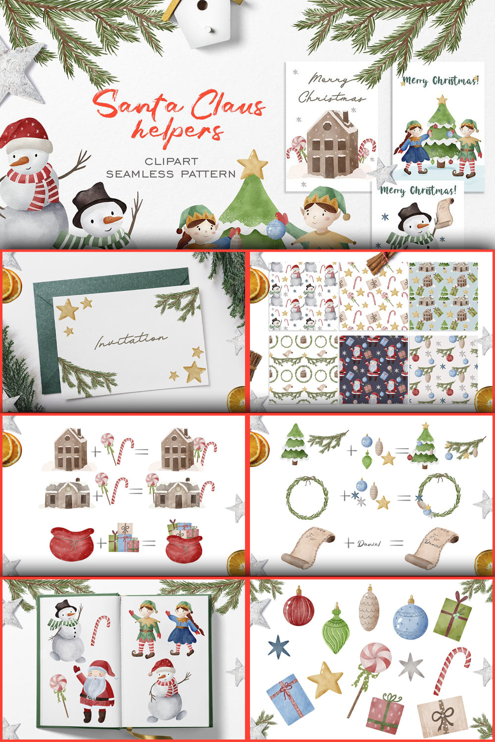 Santa Claus Helpers. Christmas Set - Pinterest.