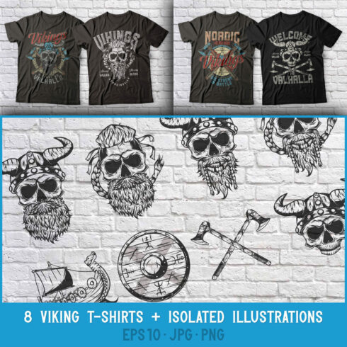 8 Vikings t-shirts.