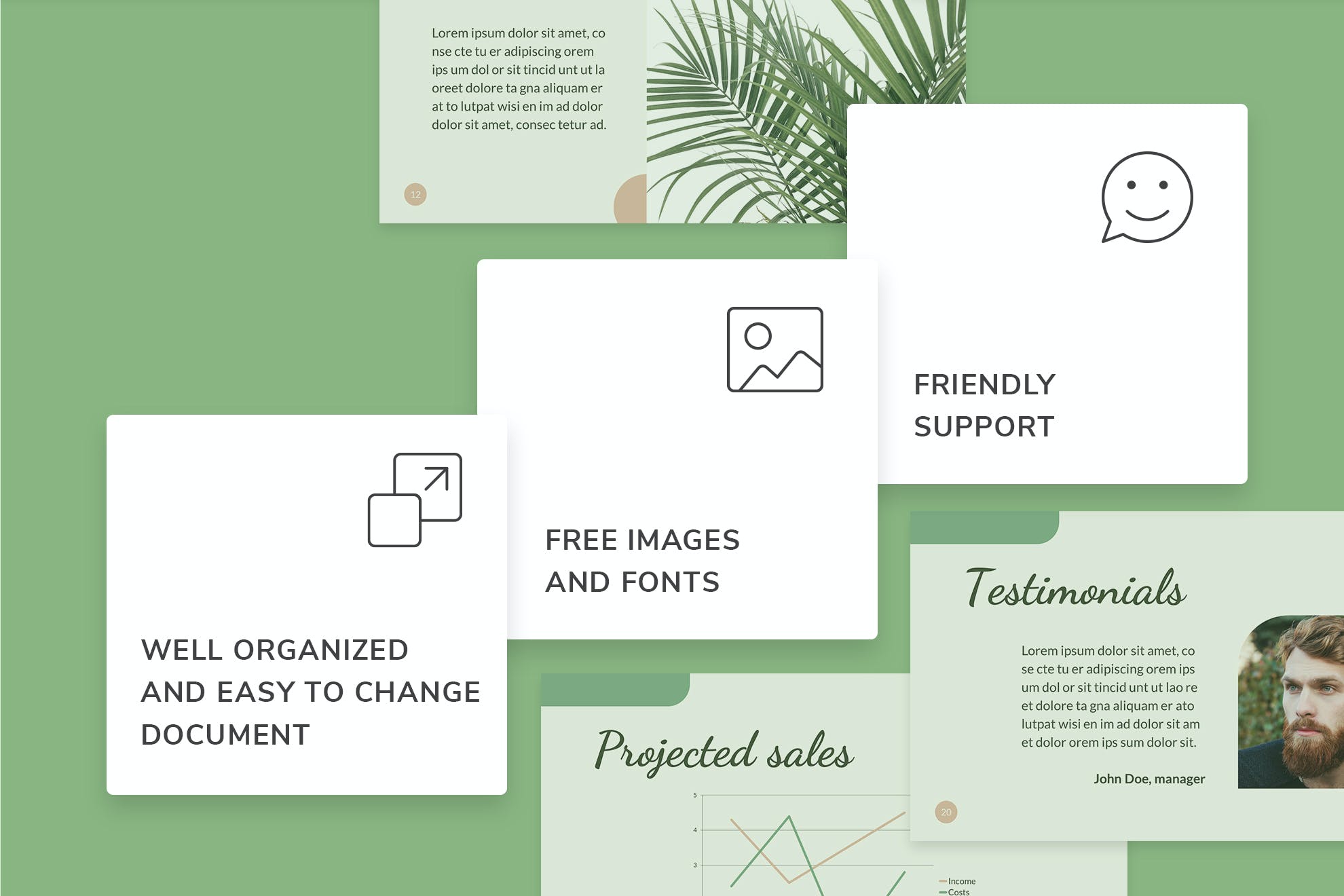 This is a well organized and easy to change document with free images and fonts.
