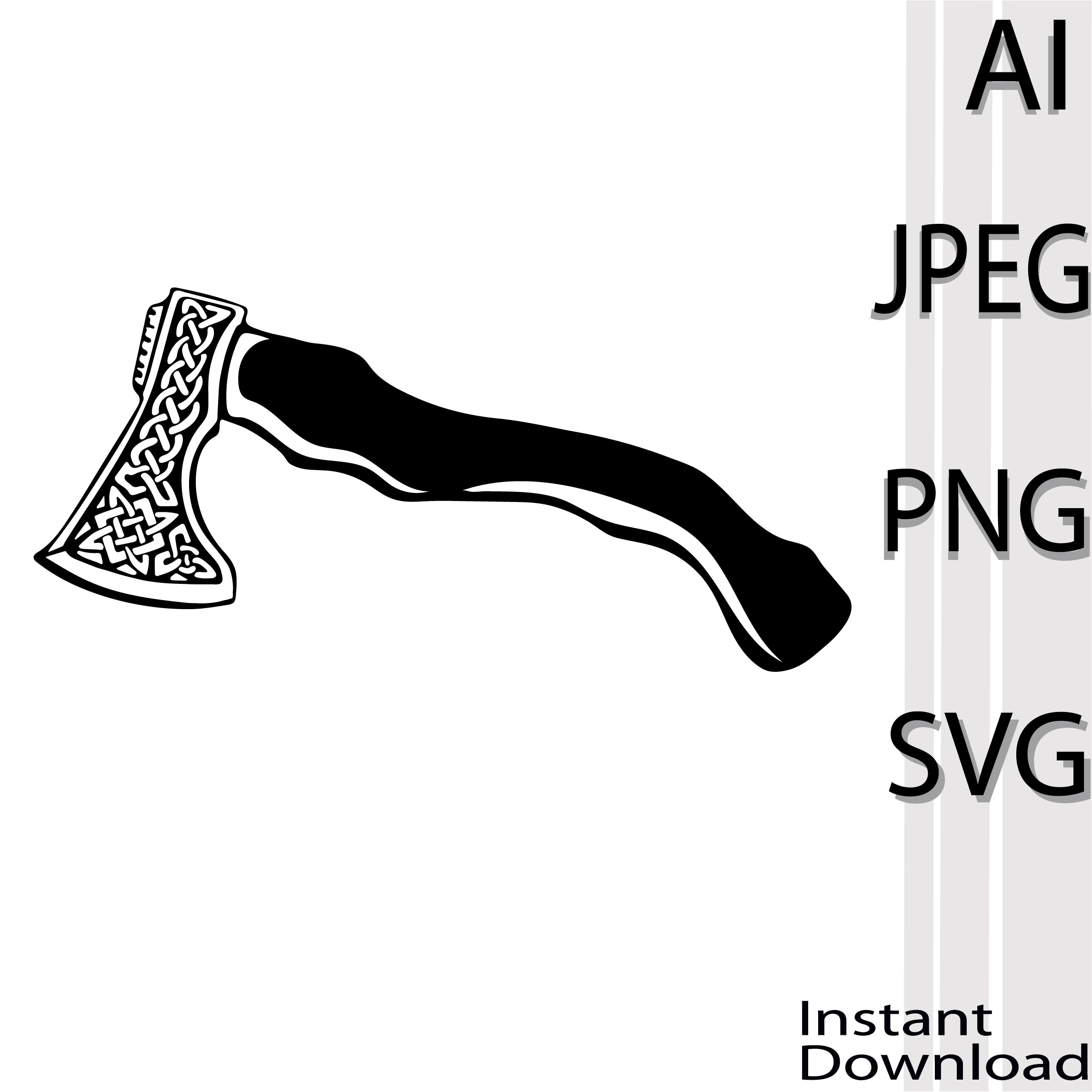 Viking Ax SVG Design pinterest image.