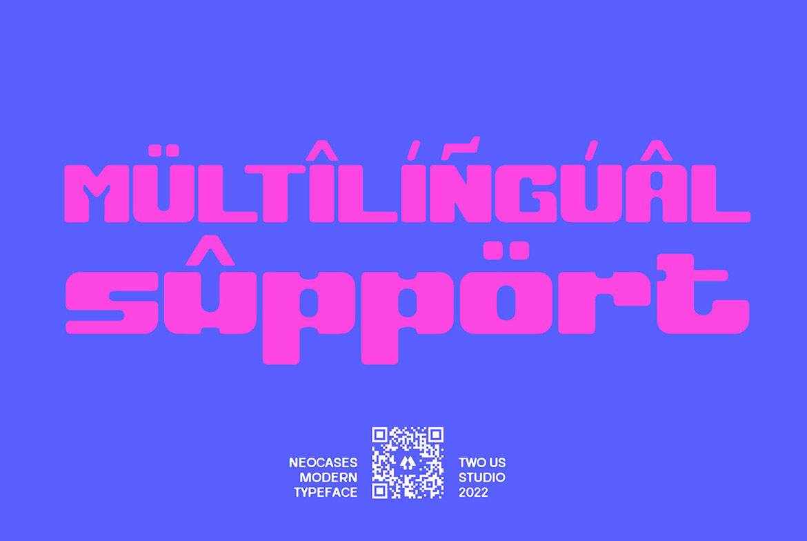 Neocases - Modern Display Typeface multilingual support.