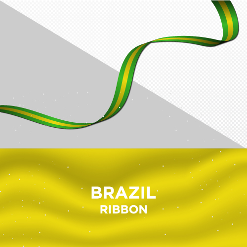 Beautiful image with a ribbon flag of the country of brazil.