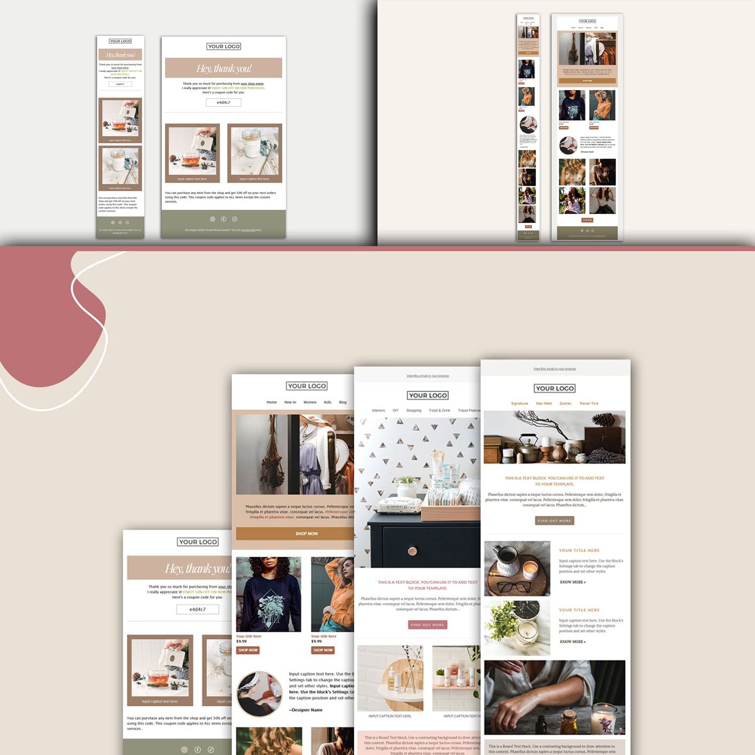 4 Mailchimp Email Templates Cover.