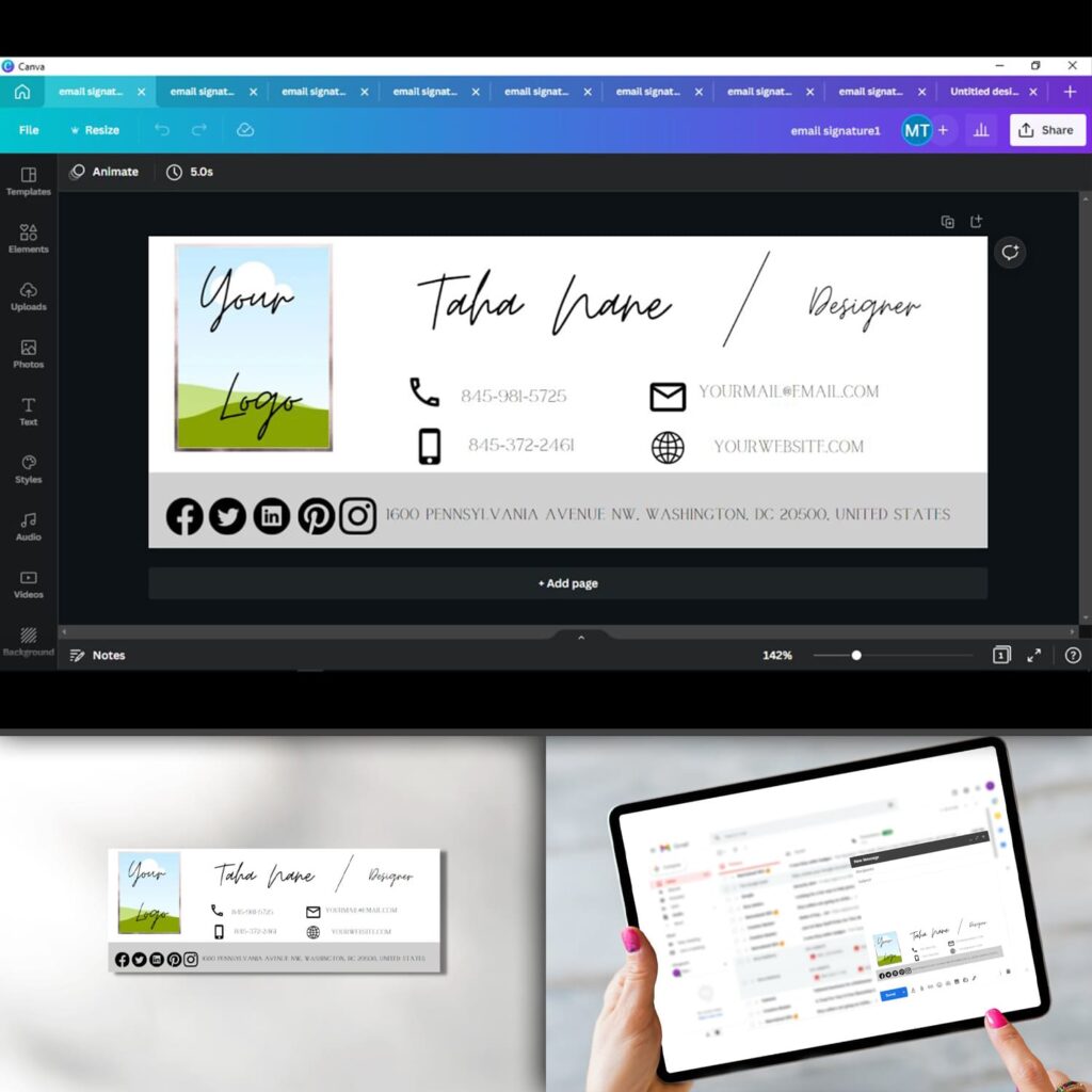 Email Signature Canva Template MasterBundles