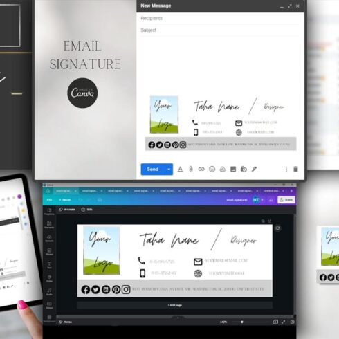 Email Signature Canva Template MasterBundles