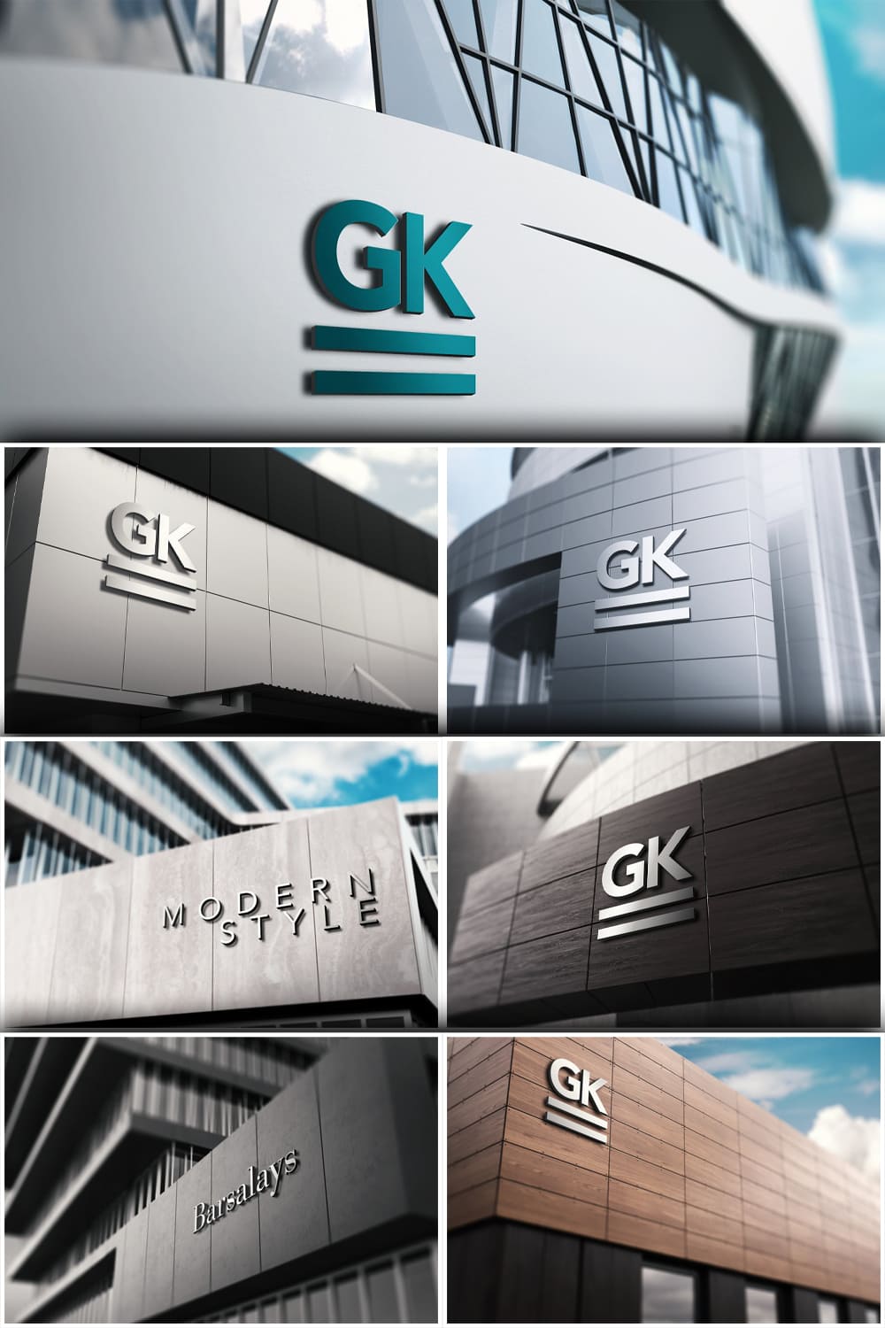 3D Logo Signage Wall Mock Up V.2 - Pinterest.